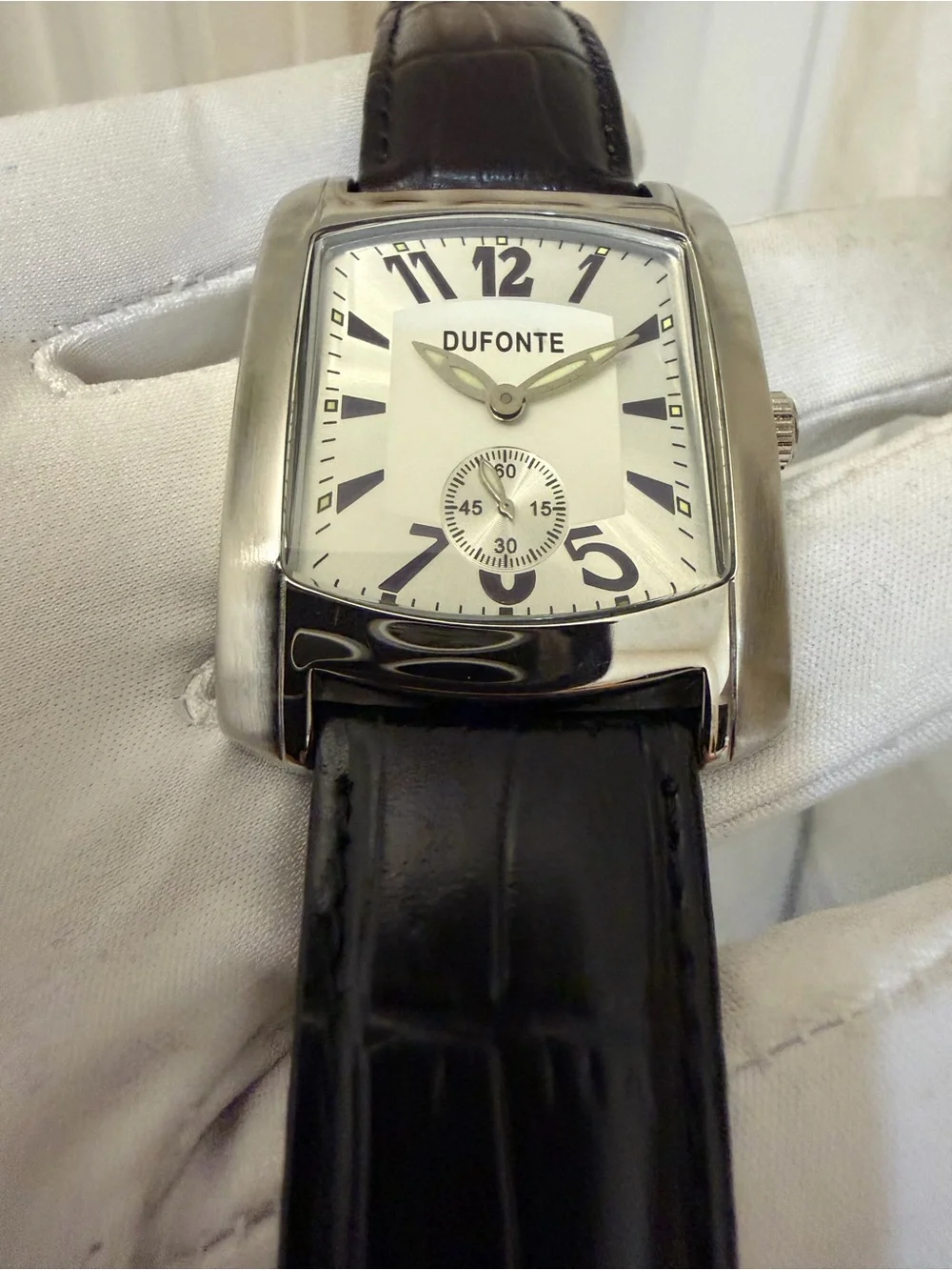 Vintage Dufonte by Lucien Piccard Men's Watch 83029SLB Tonneau Quartz